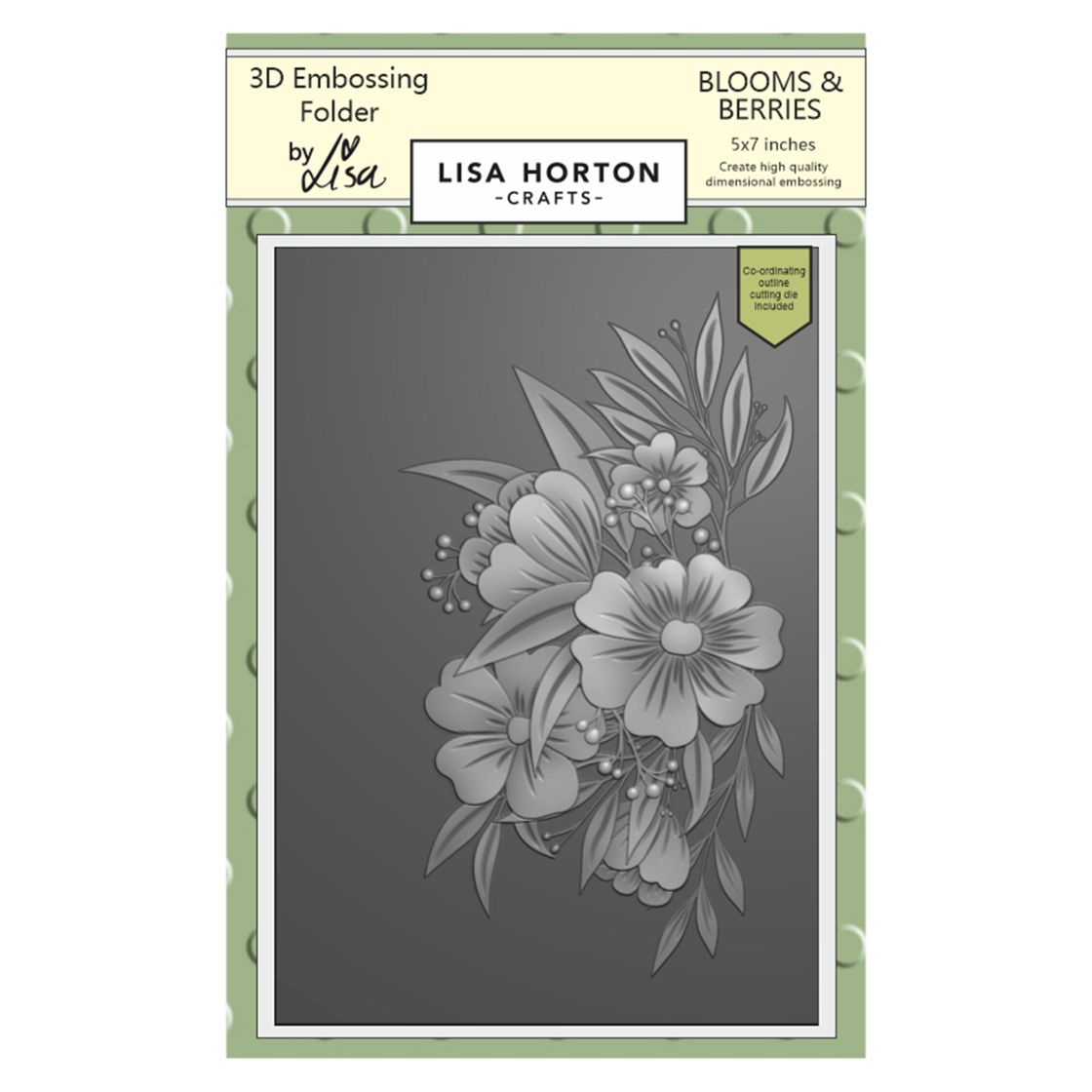 Lisa Horton Crafts Embossing Folder - Blooms And Berries