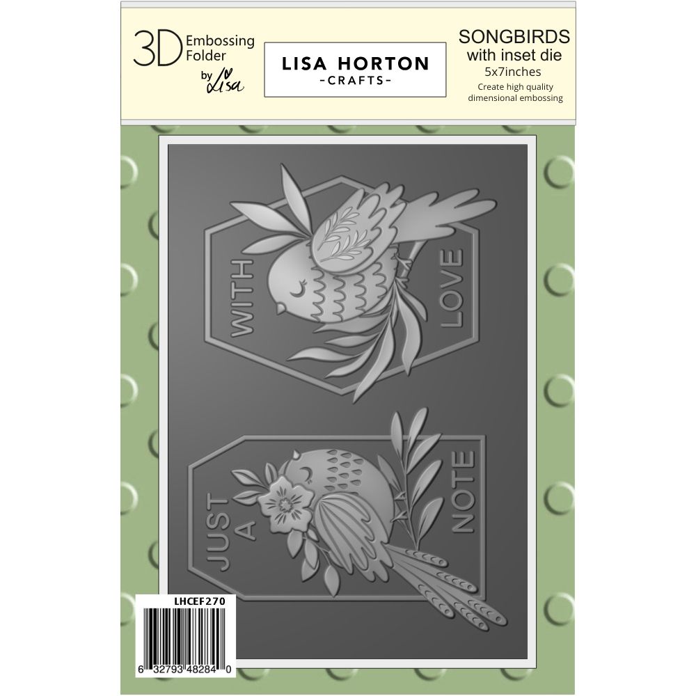 Lisa Horton Crafts Embossing Folder - Songbirds with inset die