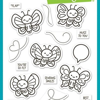 Lawn Fawn I Like Big Butterflies Stamp, Die and Stencil Bundle