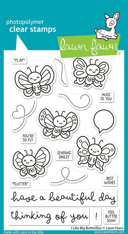 Lawn Fawn I Like Big Butterflies Stamp, Die and Stencil Bundle