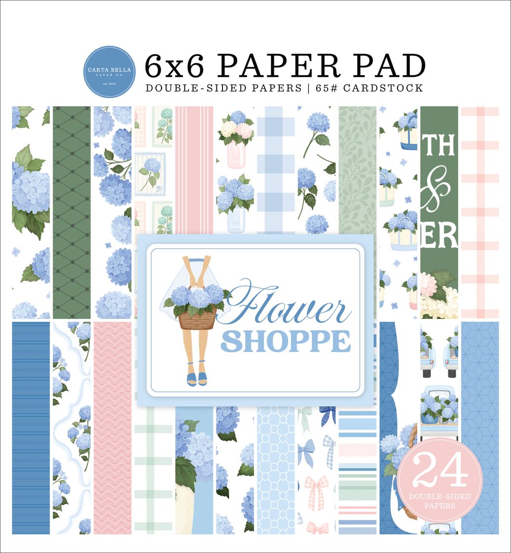 Carta Bella Double-Sided Paper Pad 6"X6" - Flower Shoppe