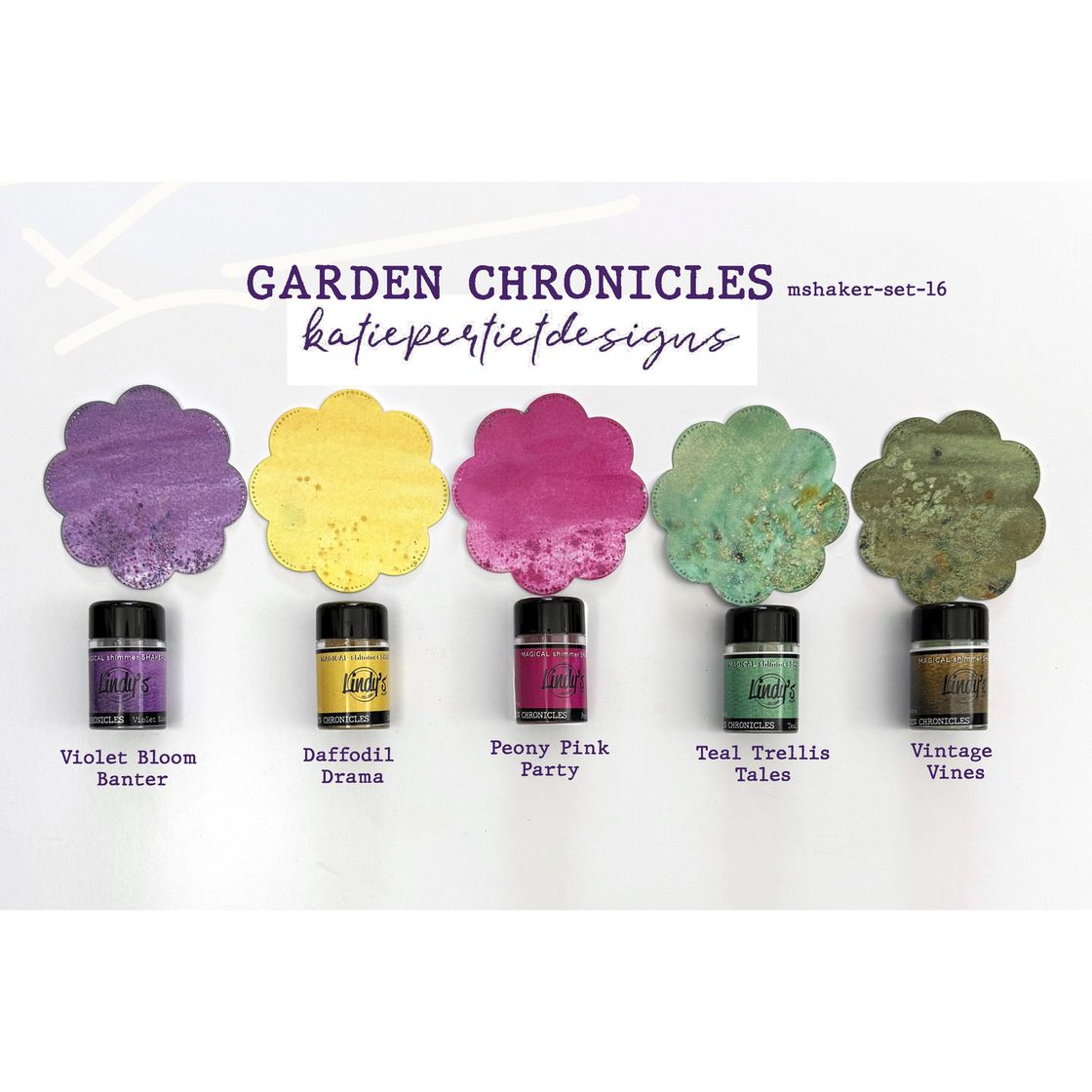 Lindy's Stamp Gang Magical Shaker 2.0 Set 5/Pkg -Garden Chronicles
