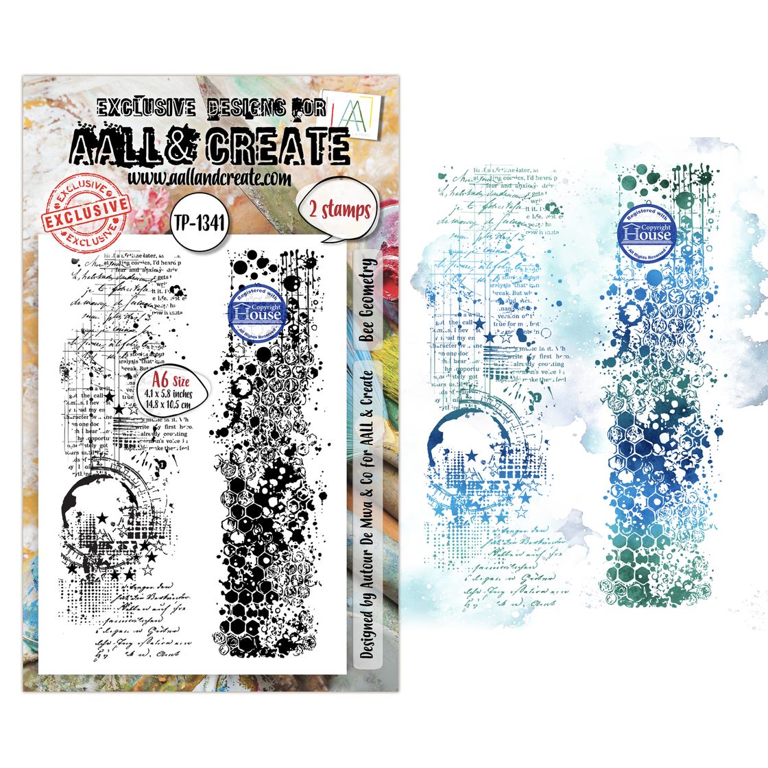 AALL And Create A7 Photopolymer Clear Stamp Set - Bee Geometry