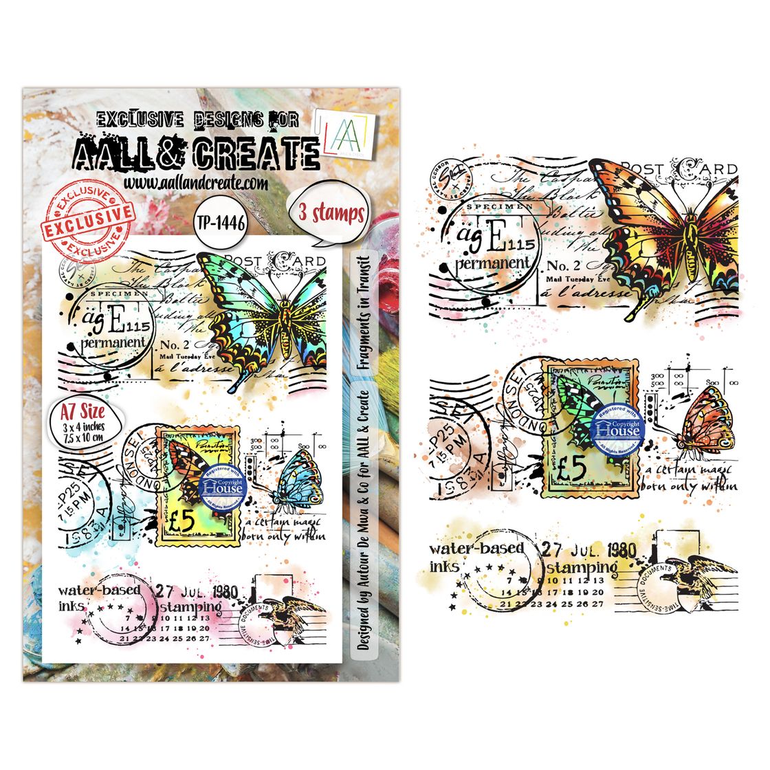 AALL And Create A6 Photopolymer Clear Stamp Set - Fragments in Transit