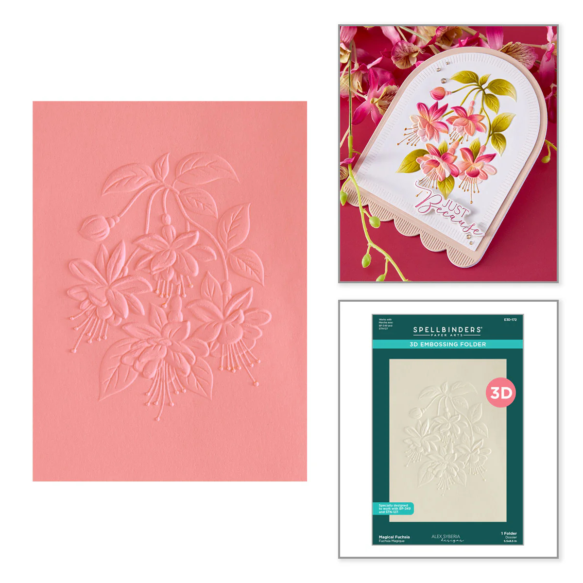 Magical Fuchsia 3D Embossing Folder by Alex Syberia Designs - Image 2