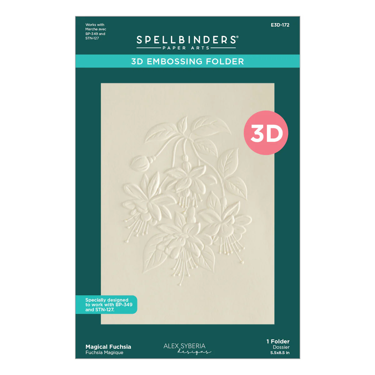Magical Fuchsia 3D Embossing Folder by Alex Syberia Designs