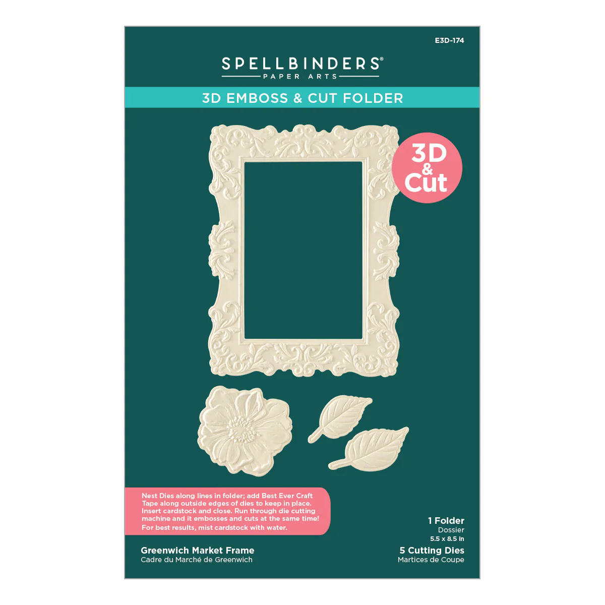 Greenwich Market Frame 3D Emboss & Cut Folder