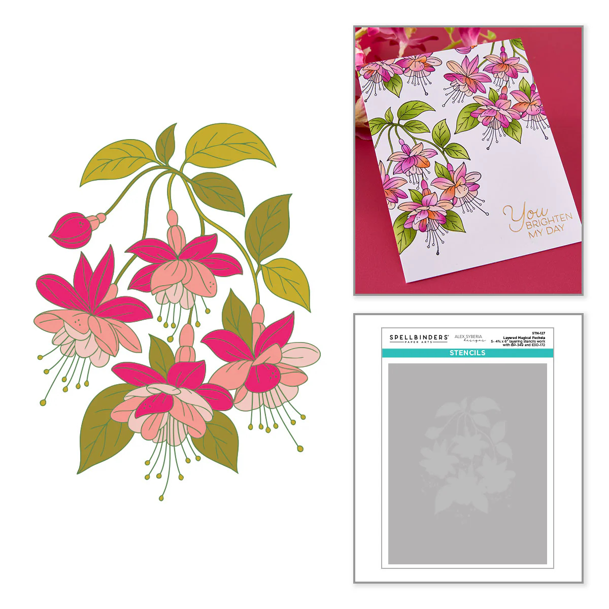 Layered Magical Fuchsia Stencil by Alex Syberia Designs - Image 2