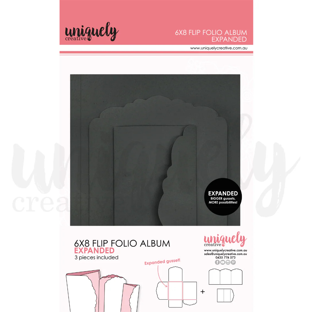 6" x 8" Flip Folio Album - Black - Expanded