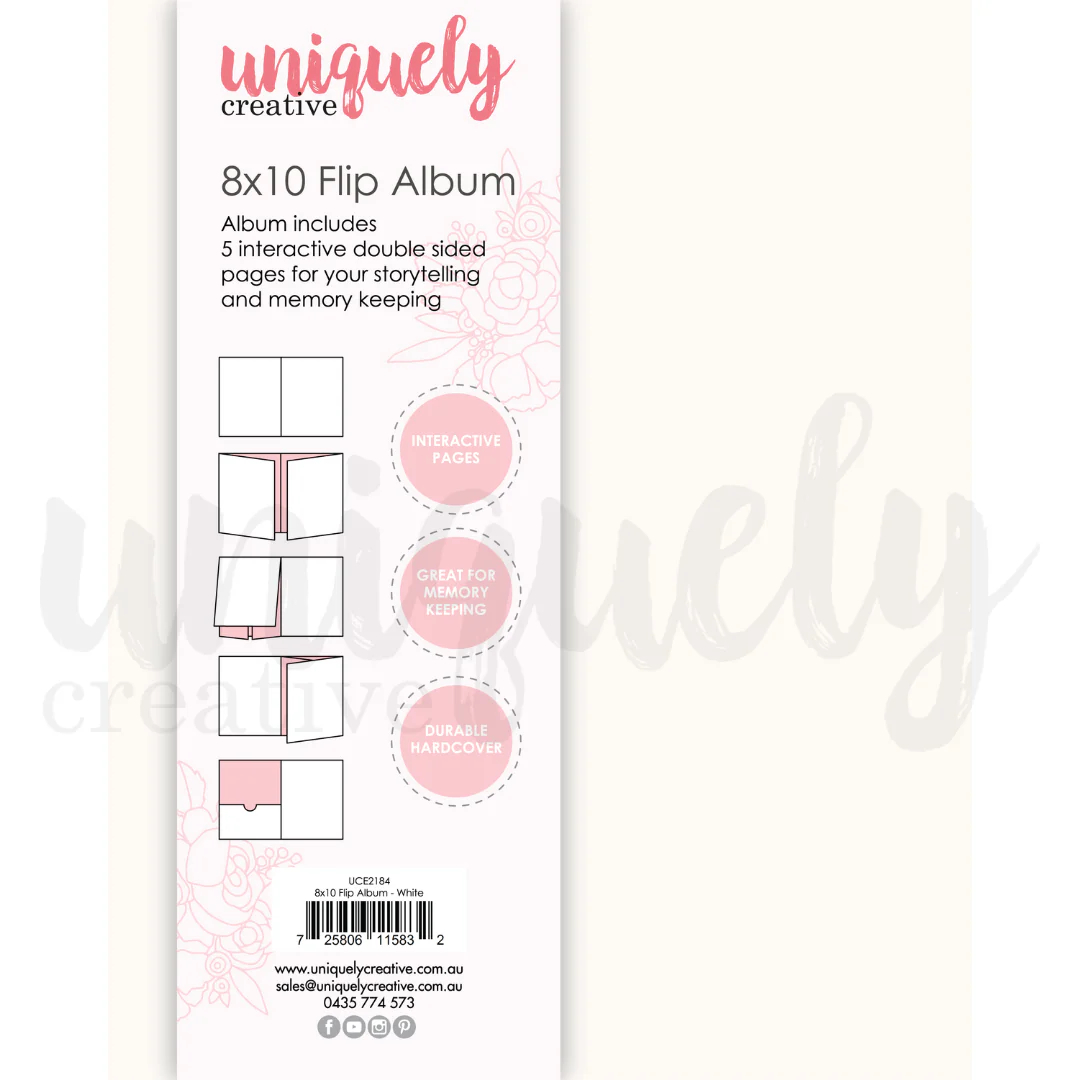 8" x 10" Flip Scrapbooking Album - White