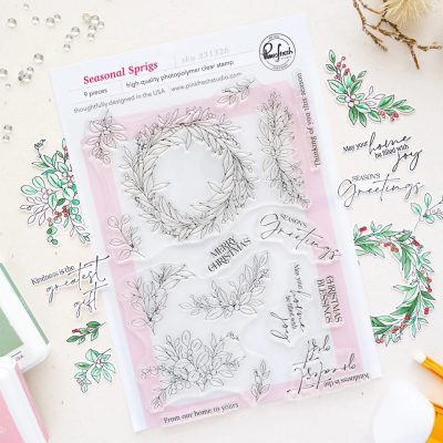 Pinkfresh Studio - Seasonal Springs Stamp, Die, Stencil and Washi Bundle