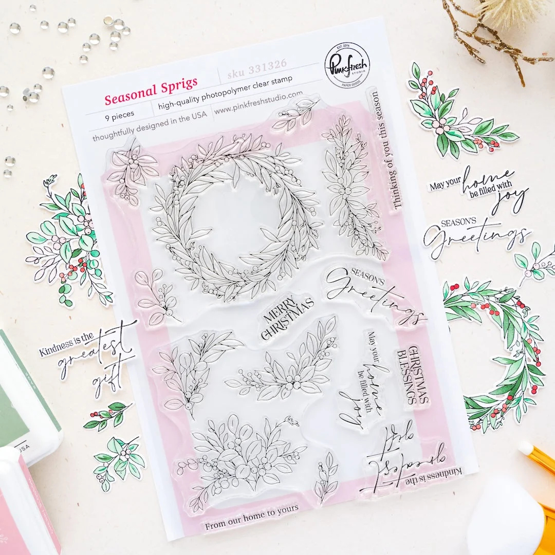 Pinkfresh Studio - Seasonal Springs Stamp, Die, Stencil and Washi Bundle