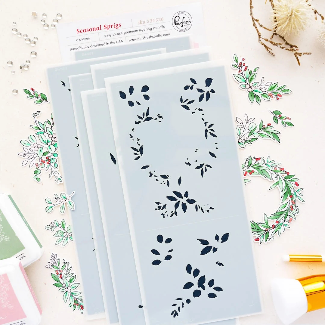 Pinkfresh Studio - Seasonal Springs Stamp, Die, Stencil and Washi Bundle - Image 3