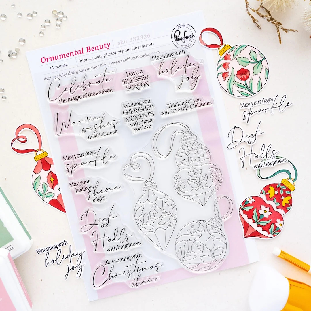 Pinkfresh Studio - Ornamental Beauty Stamp Die and Stencil Bundle