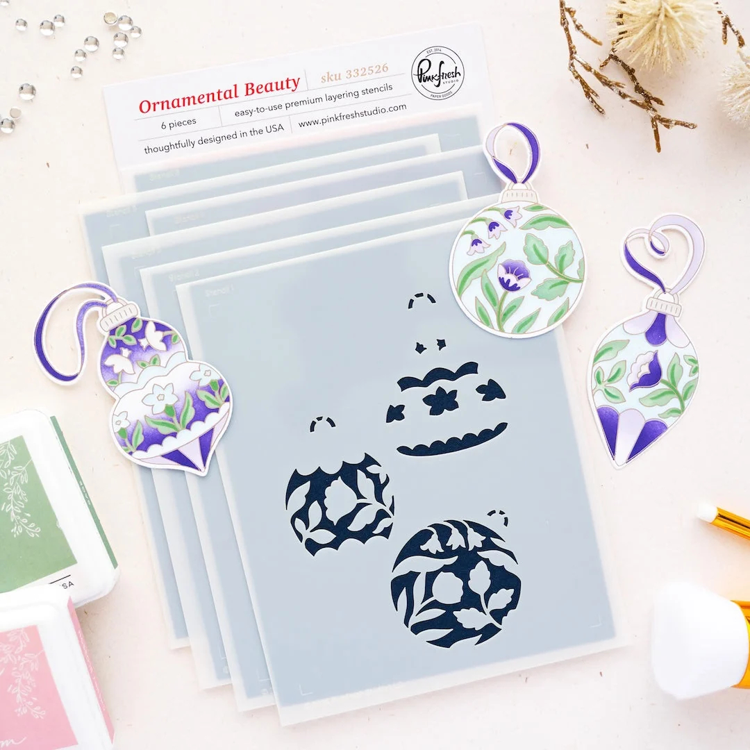 Pinkfresh Studio - Ornamental Beauty Stamp Die and Stencil Bundle - Image 2