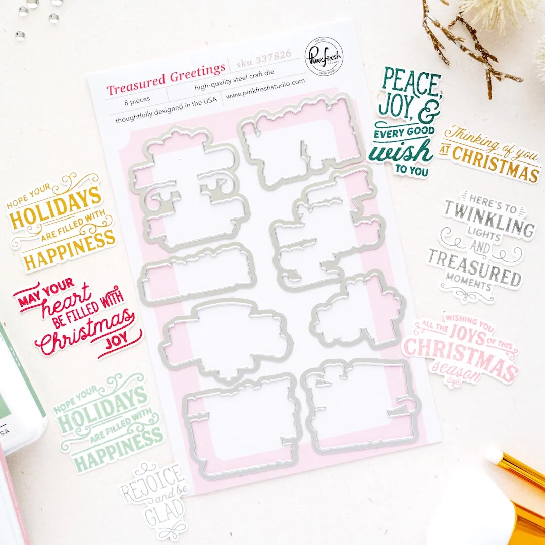 Pinkfresh Studio - Treasured Greetings Die