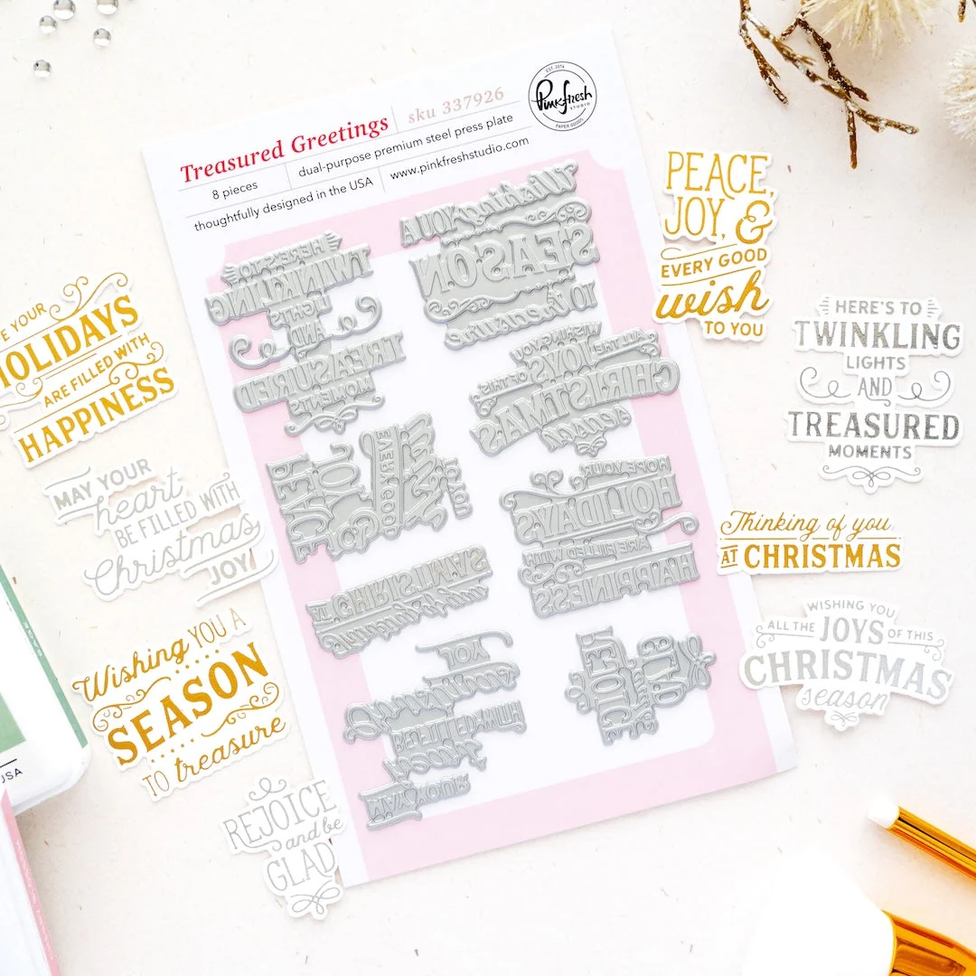 Pinkfresh Studio - Treasured Greetings Press Plate
