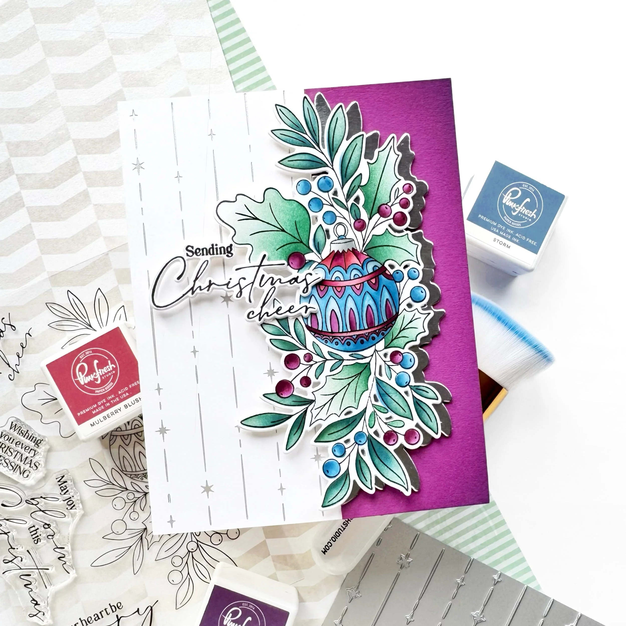 Pinkfresh Studio - Festive Flourish Stamp, Die and Stencil Bundle - Image 5